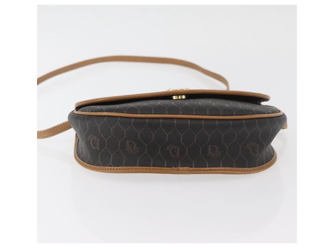 Borsa a spalla in tela a nido d'ape PVC nera e oro Christian Dior Auth ka3752 Nero D'oro - vista 9