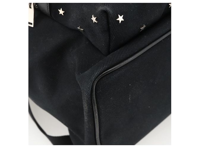 Zaino in tela nero e argento SAINT LAURENT Auth bs34220 - vista 13