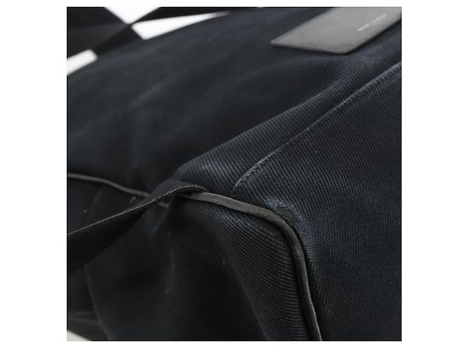 Zaino in tela nero e argento SAINT LAURENT Auth bs34220 - vista 15