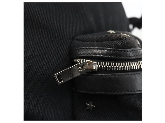 Zaino in tela nero e argento SAINT LAURENT Auth bs34220 - vista 18
