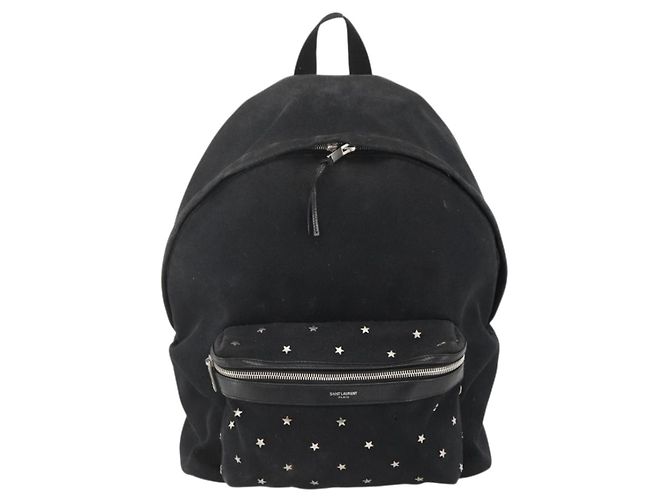 Zaino in tela nero e argento SAINT LAURENT Auth bs34220 - vista 2