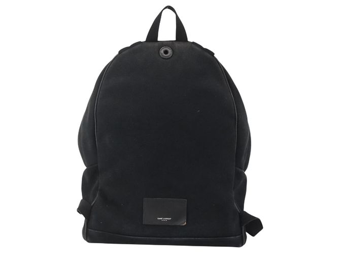Zaino in tela nero e argento SAINT LAURENT Auth bs34220 - vista 3