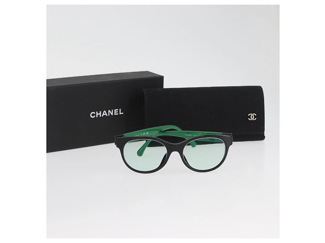 CHANEL COCO Mark Glasses plastic Green CC Auth BAZ663 - view 14