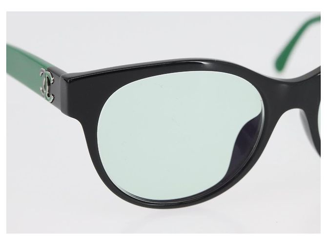 CHANEL COCO Mark Glasses plastic Green CC Auth BAZ663 - view 4