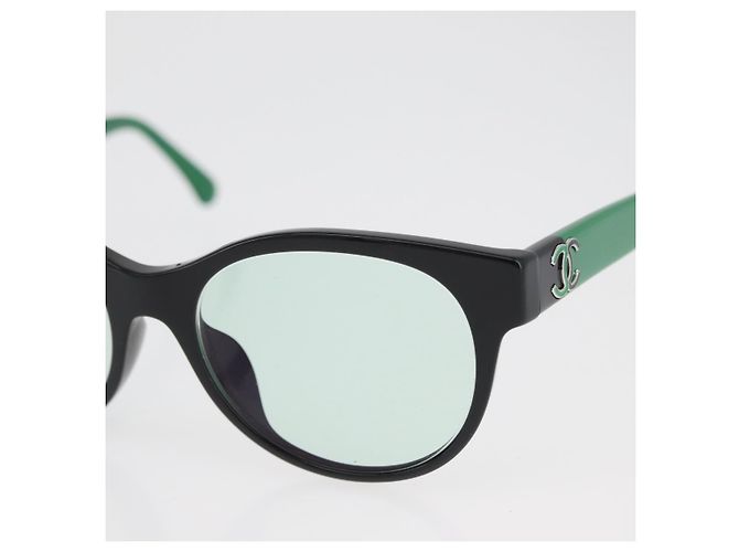 CHANEL COCO Mark Glasses plastic Green CC Auth BAZ663 - view 5