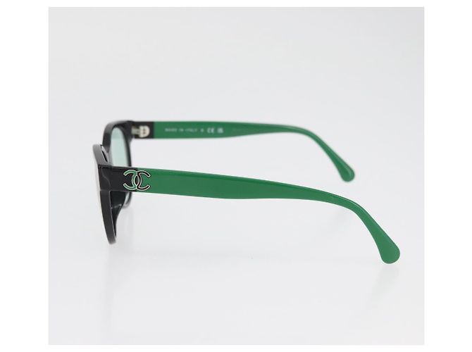 CHANEL COCO Mark Glasses plastic Green CC Auth BAZ663 - view 6