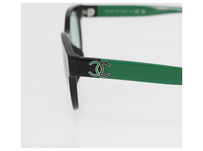 CHANEL COCO Mark Glasses plastic Green CC Auth BAZ663 - view 7