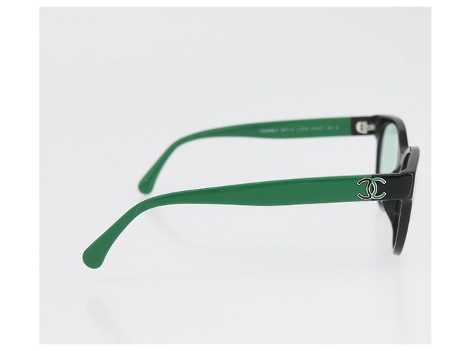CHANEL COCO Mark Glasses plastic Green CC Auth BAZ663 - view 8