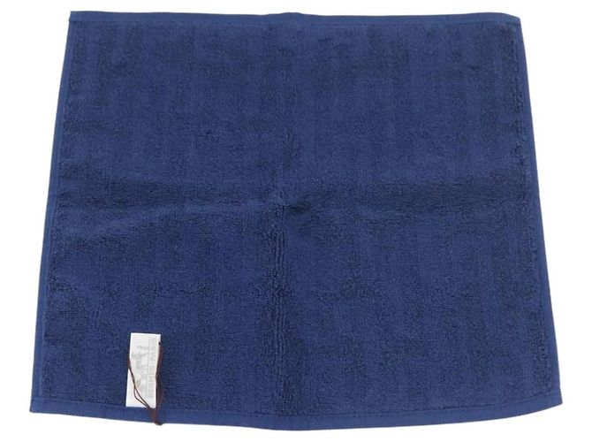 Hermès Serviette HERMES Coton 2 Set Bleu Orange Auth 174685A - vue 3