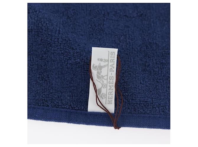 Hermès Serviette HERMES Coton 2 Set Bleu Orange Auth 174685A - vue 4