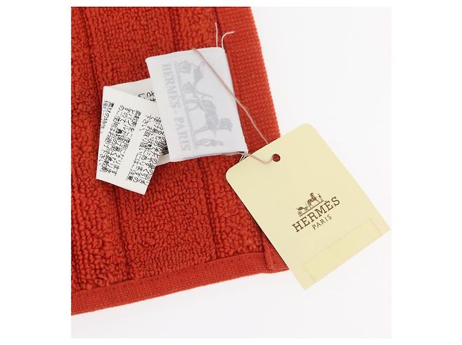 Hermès Serviette HERMES Coton 2 Set Bleu Orange Auth 174685A - vue 8