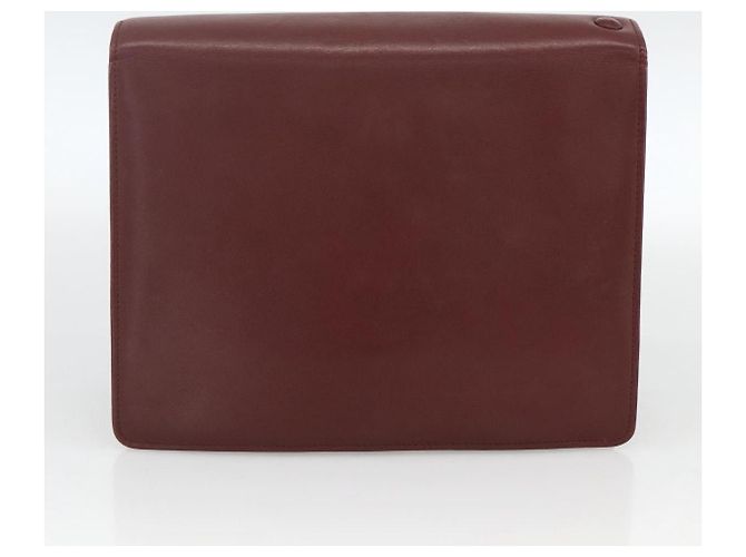 CARTIER Must Line Borsa Clutch in Pelle 2 Set Bordeaux Auth 174426 - vista 10