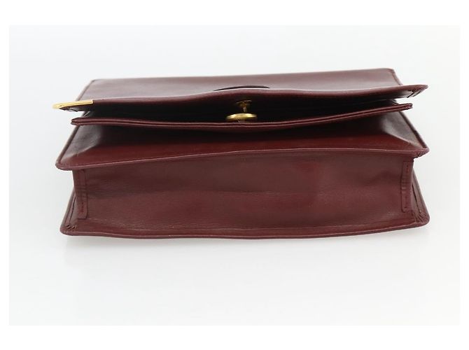 CARTIER Must Line Borsa Clutch in Pelle 2 Set Bordeaux Auth 174426 - vista 13