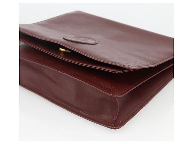 CARTIER Must Line Borsa Clutch in Pelle 2 Set Bordeaux Auth 174426 - vista 14