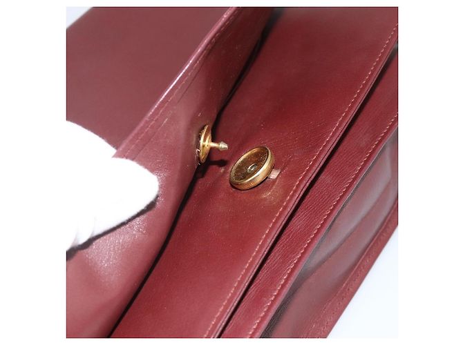 CARTIER Must Line Borsa Clutch in Pelle 2 Set Bordeaux Auth 174426 - vista 15