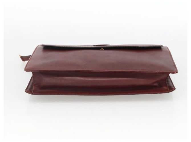 CARTIER Must Line Borsa Clutch in Pelle 2 Set Bordeaux Auth 174426 - vista 6