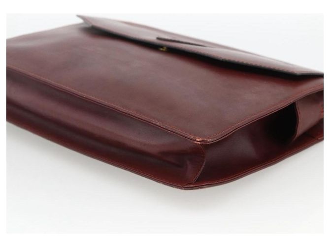 CARTIER Must Line Borsa Clutch in Pelle 2 Set Bordeaux Auth 174426 - vista 7