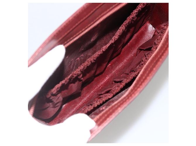 CARTIER Must Line Borsa Clutch in Pelle 2 Set Bordeaux Auth 174426 - vista 8