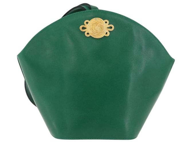 Borsa a Spalla Salvatore Ferragamo in Pelle Verde Oro Auth 167004A D'oro - vista 2