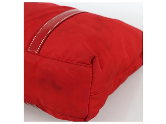 PRADA Bolsa de mão em nylon vermelho prata autêntica 174368 - vista 10