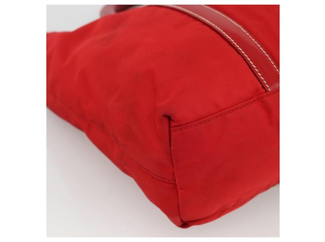 PRADA Bolsa de mão em nylon vermelho prata autêntica 174368 - vista 11