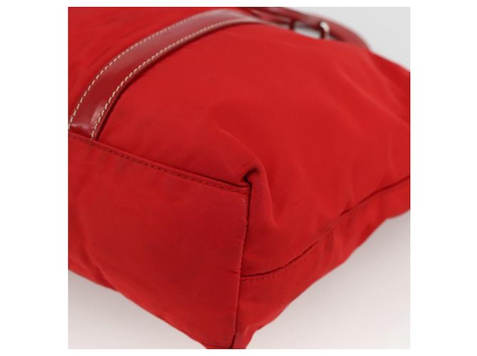 PRADA Bolsa de mão em nylon vermelho prata autêntica 174368 - vista 12