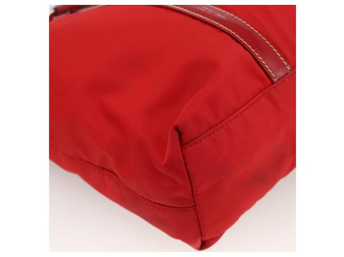 PRADA Bolsa de mão em nylon vermelho prata autêntica 174368 - vista 13