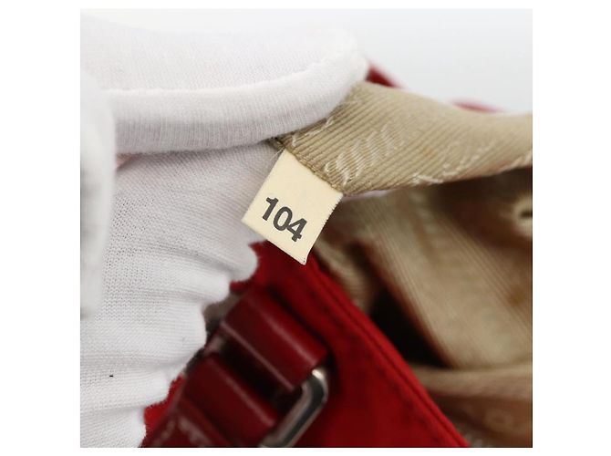 PRADA Bolsa de mão em nylon vermelho prata autêntica 174368 - vista 21