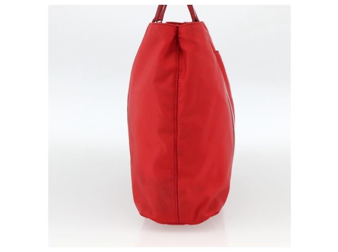 PRADA Bolsa de mão em nylon vermelho prata autêntica 174368 - vista 5