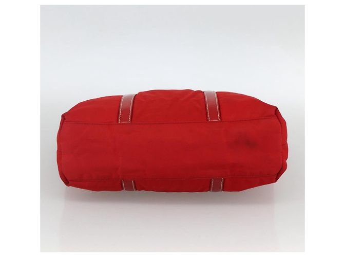 PRADA Bolsa de mão em nylon vermelho prata autêntica 174368 - vista 9