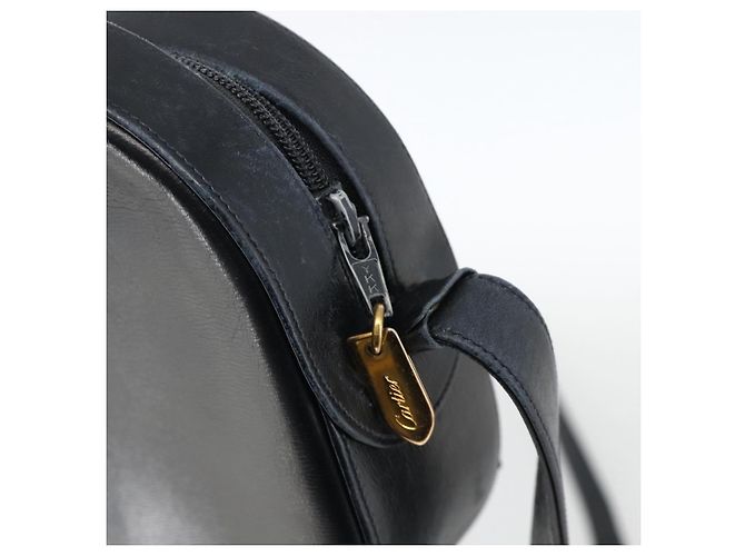 Borsa a Spalla Cartier in Pelle Blu Navy Oro Auth bs34428 D'oro - vista 14