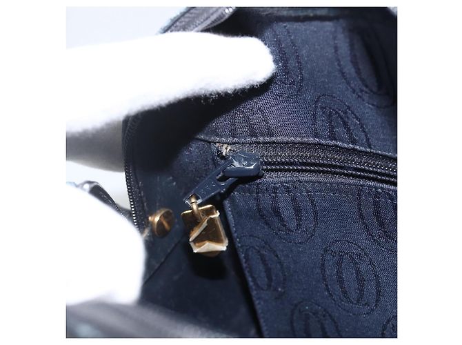 Borsa a Spalla Cartier in Pelle Blu Navy Oro Auth bs34428 D'oro - vista 19