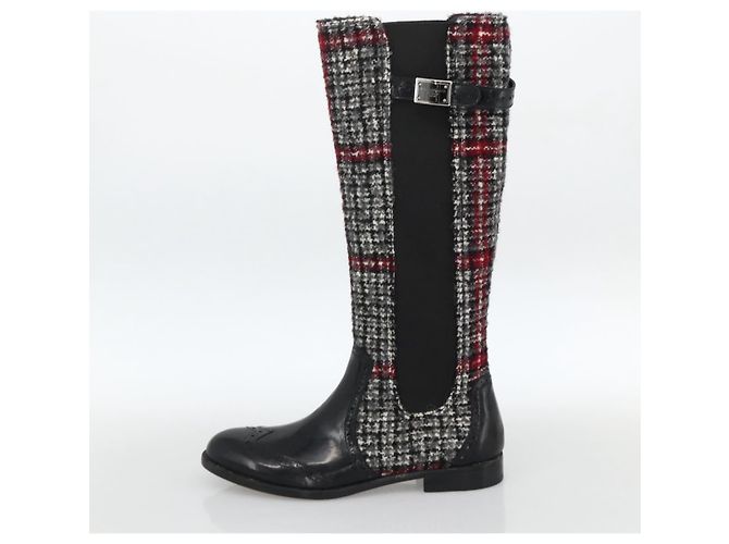 Dolce & Gabbana DOLCE&GABBANA Botas Largas Lana 37 Negro Auth 174624A - vista 5