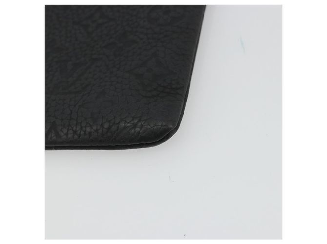 LOUIS VUITTON Taurillon Clemence LV Friend Pochette A4 Nera M80147 Auth YKZ1165SAM Nero - vista 10