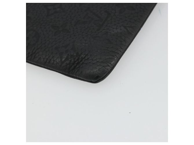 LOUIS VUITTON Taurillon Clemence LV Friend Pochette A4 Nera M80147 Auth YKZ1165SAM Nero - vista 11
