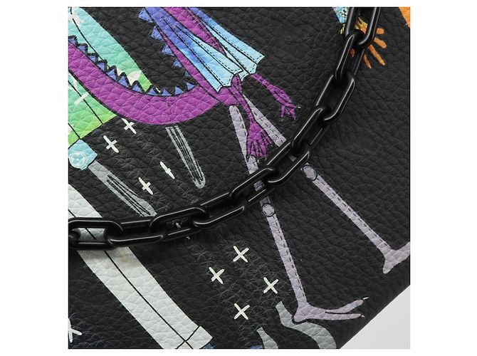 LOUIS VUITTON Taurillon Clemence LV Friend Pochette A4 Nera M80147 Auth YKZ1165SAM Nero - vista 14