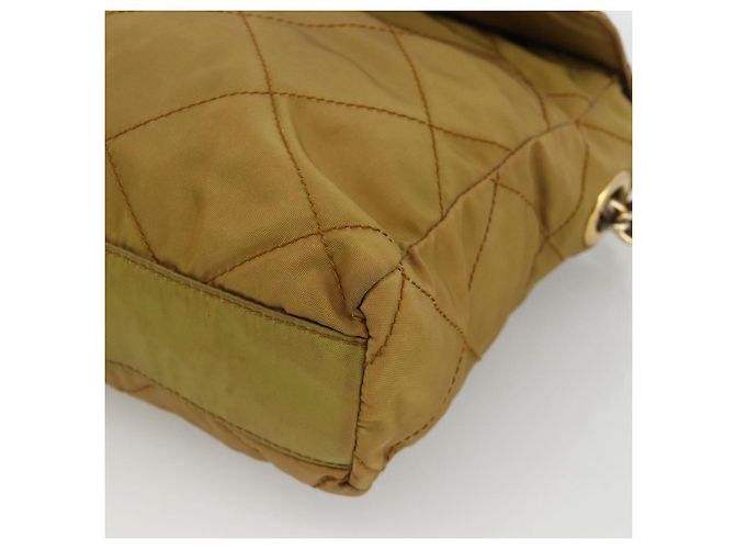 PRADA Borsa a Spalla con Catena Nylon Beige Oro Auth YKZ873 D'oro - vista 10