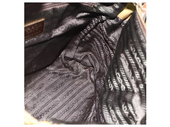 PRADA Borsa a Spalla con Catena Nylon Beige Oro Auth YKZ873 D'oro - vista 19