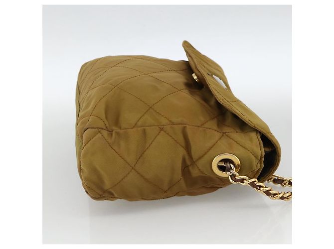 PRADA Borsa a Spalla con Catena Nylon Beige Oro Auth YKZ873 D'oro - vista 5