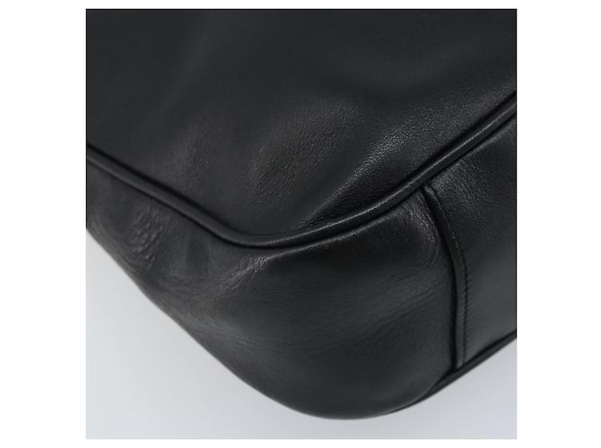 Borsa a mano in pelle Gucci Bamboo nera e oro 001 1638 3754 Auth YKZ262 Nero D'oro - vista 11