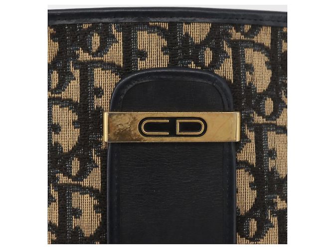 Borsa a Spalla in Tela Trotter Christian Dior Blu Navy e Oro Auth ARZ859 D'oro - vista 14