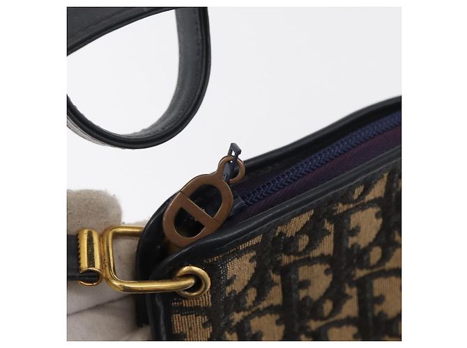 Borsa a Spalla in Tela Trotter Christian Dior Blu Navy e Oro Auth ARZ859 D'oro - vista 15
