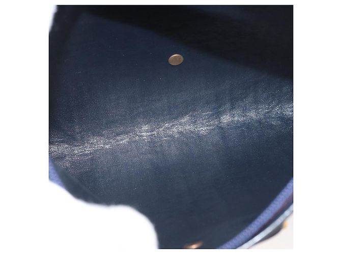 Borsa a Spalla in Tela Trotter Christian Dior Blu Navy e Oro Auth ARZ859 D'oro - vista 17
