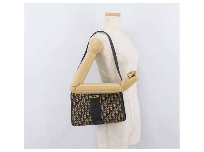 Borsa a Spalla in Tela Trotter Christian Dior Blu Navy e Oro Auth ARZ859 D'oro - vista 20