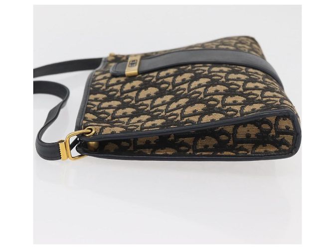 Borsa a Spalla in Tela Trotter Christian Dior Blu Navy e Oro Auth ARZ859 D'oro - vista 5