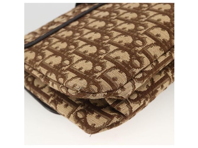 Sac à épaule en toile Trotter Christian Dior Beige Or Auth fm5276 Doré - vue 13