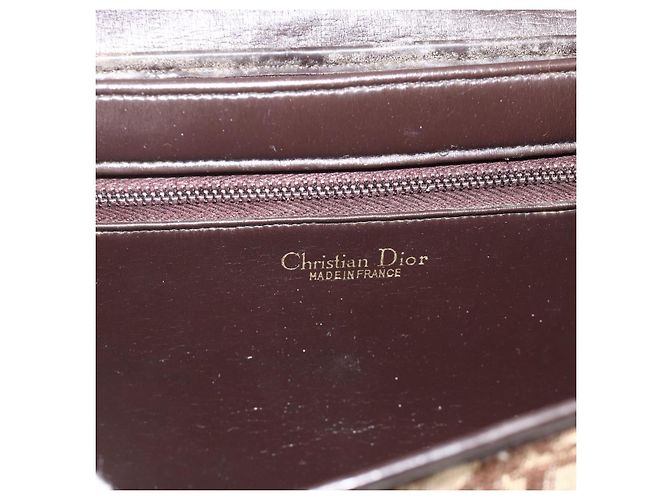 Sac à épaule en toile Trotter Christian Dior Beige Or Auth fm5276 Doré - vue 15