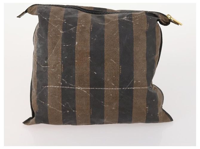 Pequin FENDI Pecan Canvas Tote Bag Beschichtete Leinwand 3 Set Braun Schwarz Auth ti3816 - Ansicht 10