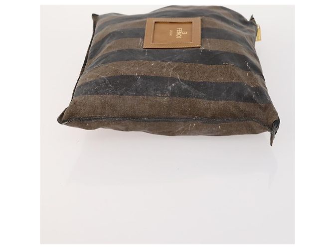Pequin FENDI Pecan Canvas Tote Bag Beschichtete Leinwand 3 Set Braun Schwarz Auth ti3816 - Ansicht 11