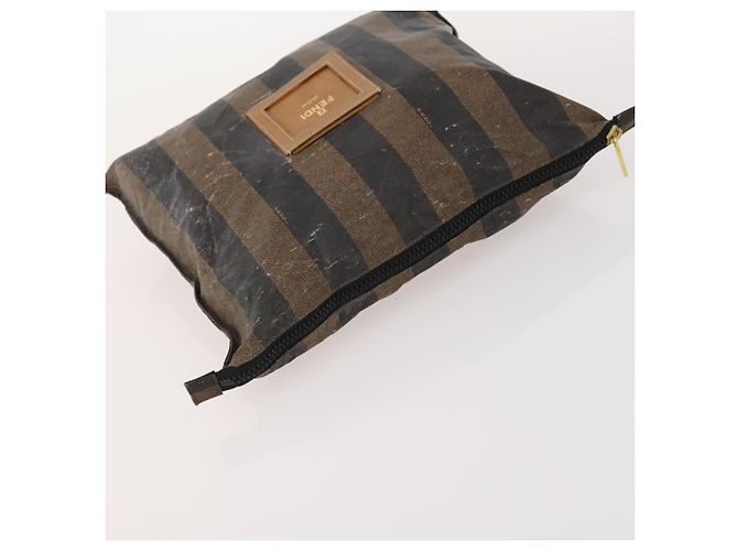 Pequin FENDI Pecan Canvas Tote Bag Beschichtete Leinwand 3 Set Braun Schwarz Auth ti3816 - Ansicht 12